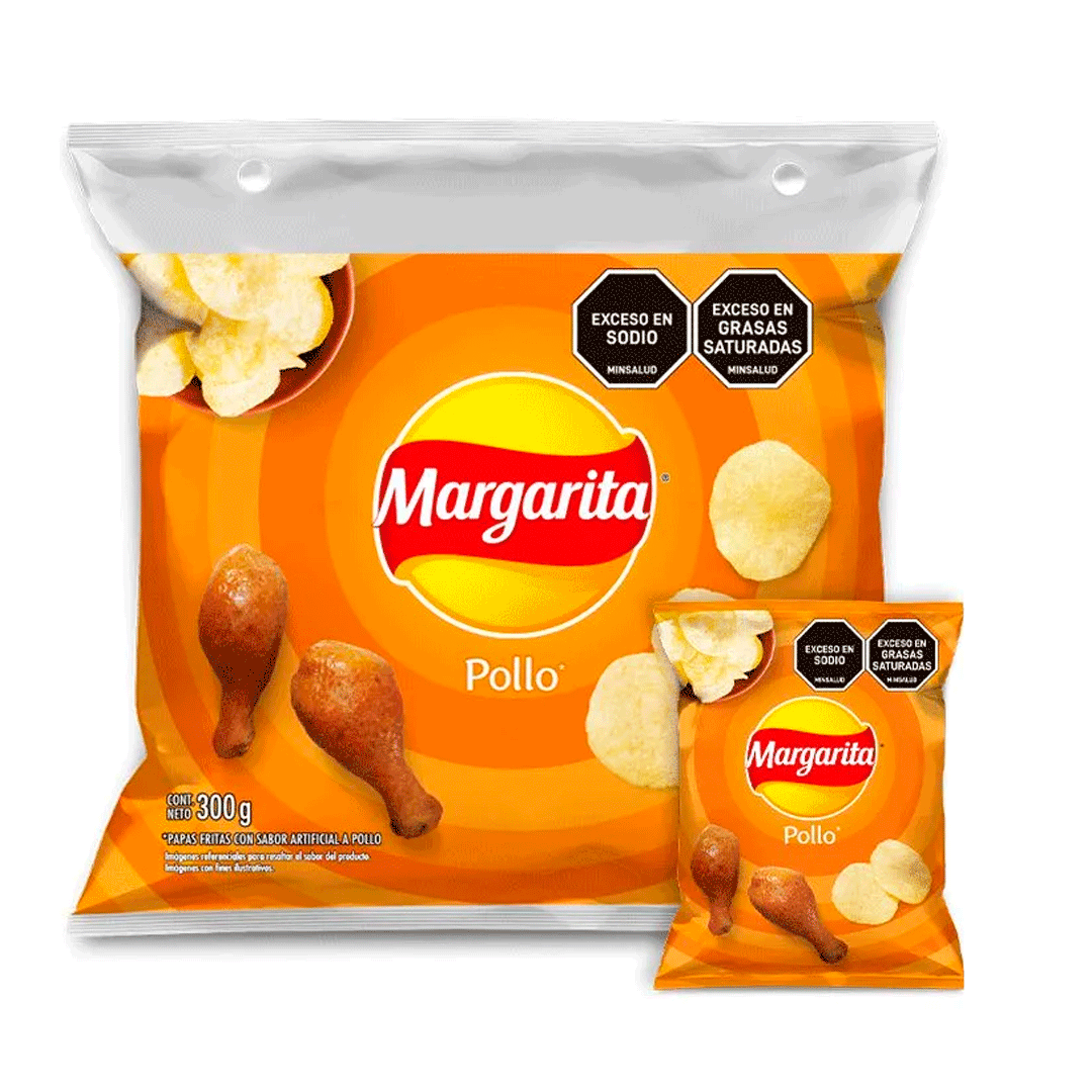 Papas Margarita Pollo X12und 25gr (300 Gr)